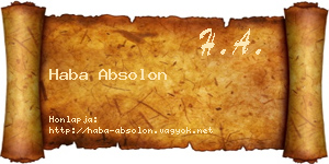 Haba Absolon névjegykártya